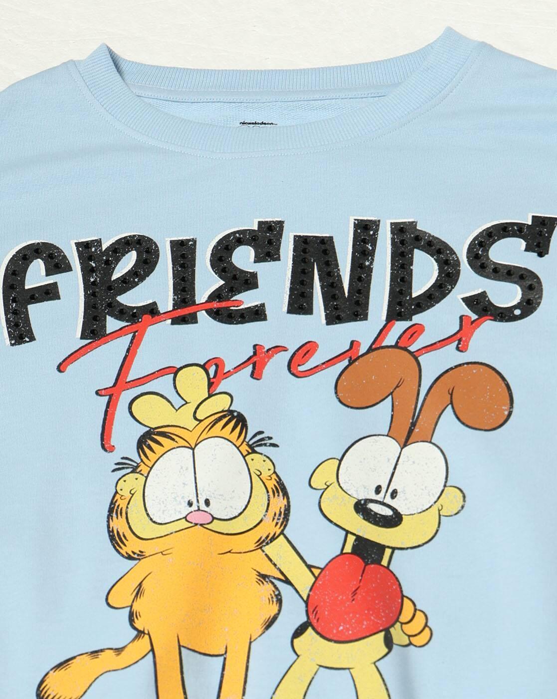 Women Garfield Print Loose Fit Sweatshirt