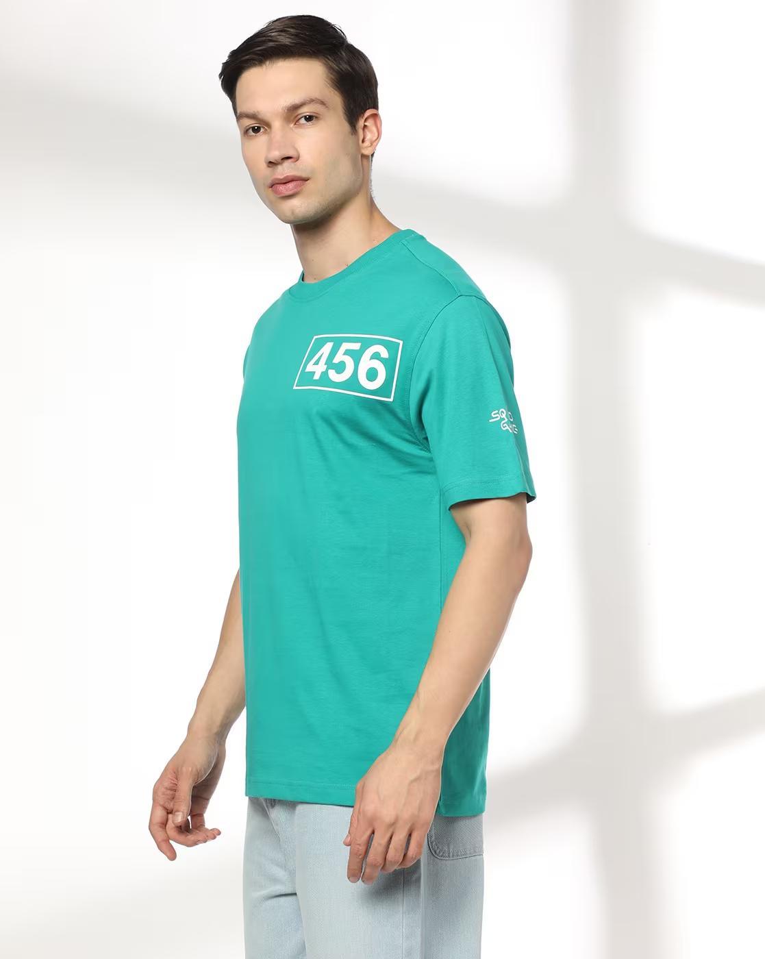 Men Squid Game Print Relaxed Fit Crew-Neck T-Shirt