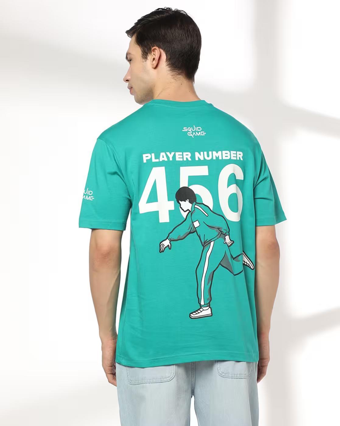 Men Squid Game Print Relaxed Fit Crew-Neck T-Shirt