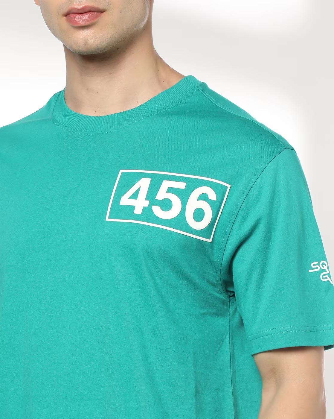 Men Squid Game Print Relaxed Fit Crew-Neck T-Shirt
