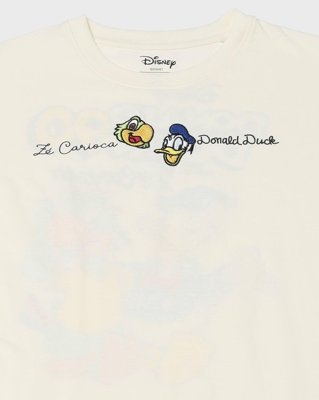 Women Donald Duck Print 90 Loose Fit Crew-Neck T-Shirt