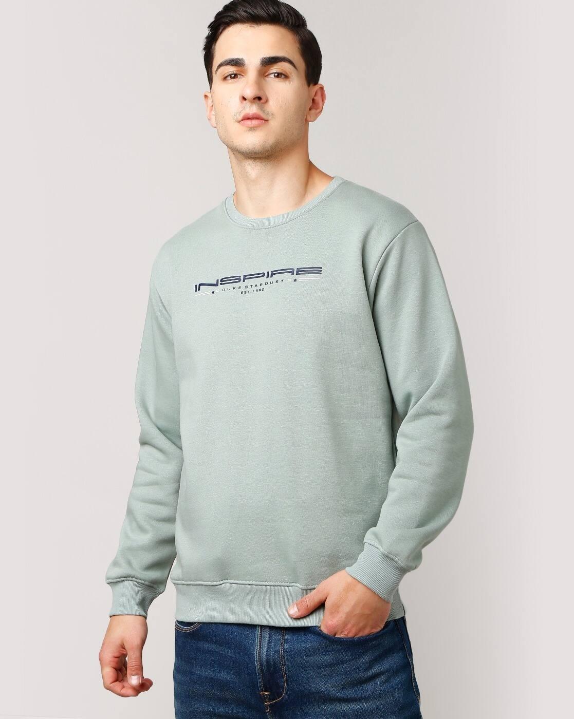 Typographic Print Regular Fit Crew-Neck Sweatshirt