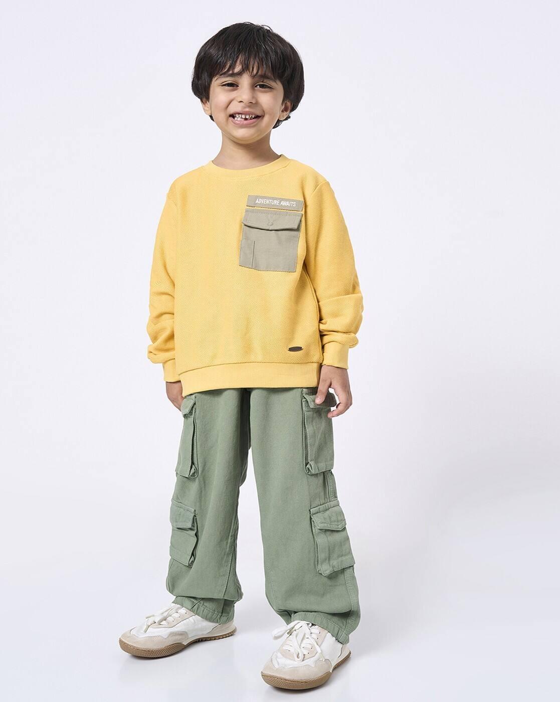 CREW NECK SWEATSHIRT, YELLOW, 13-14Y