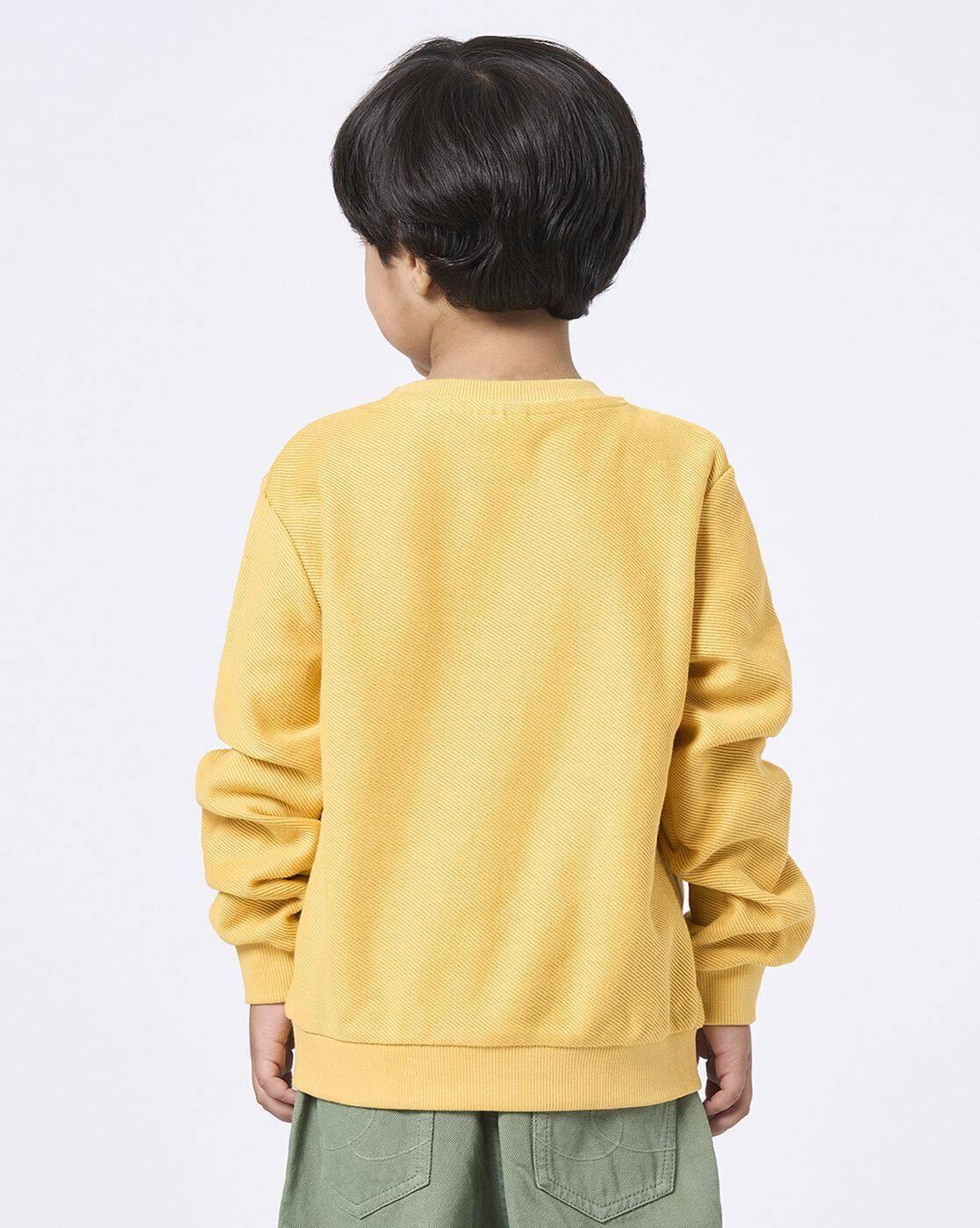 CREW NECK SWEATSHIRT, YELLOW, 8-9Y