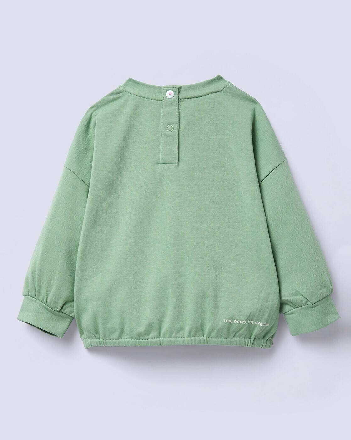 FULL SLEEVE 220 GSM WITH T, GREEN, 9-12M