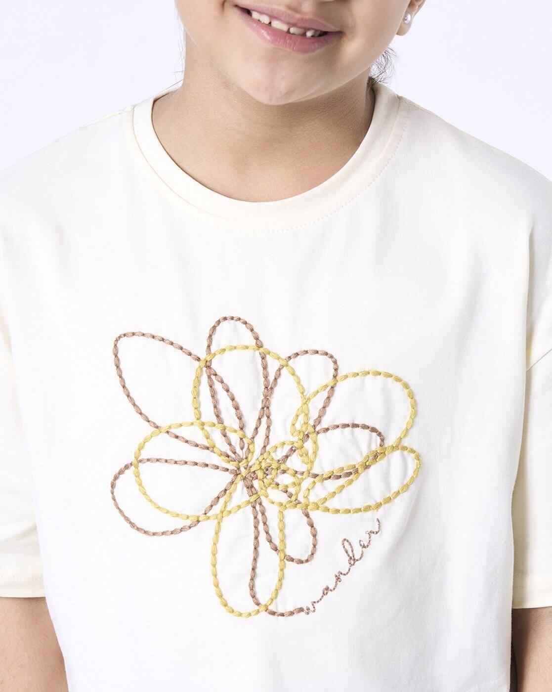 BOXY FIT WAIST LENGTH T, OFF-WHITE, 4-5Y