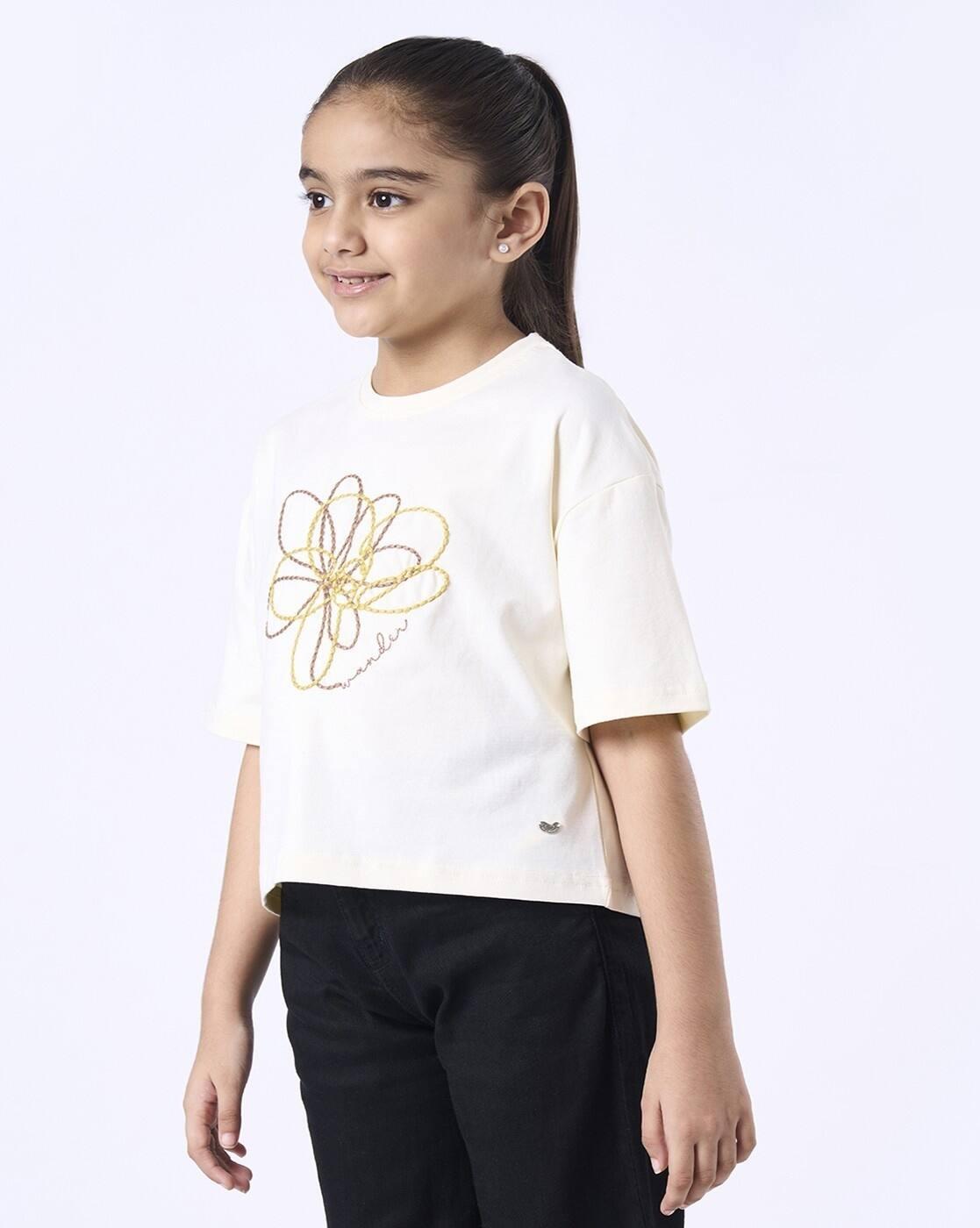 BOXY FIT WAIST LENGTH T, OFF-WHITE, 4-5Y