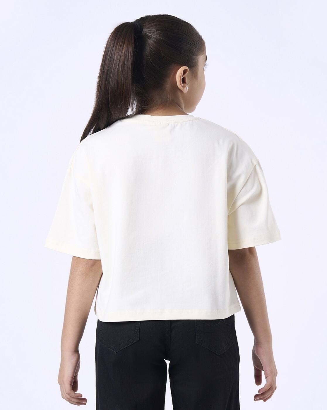BOXY FIT WAIST LENGTH T, OFF-WHITE, 4-5Y