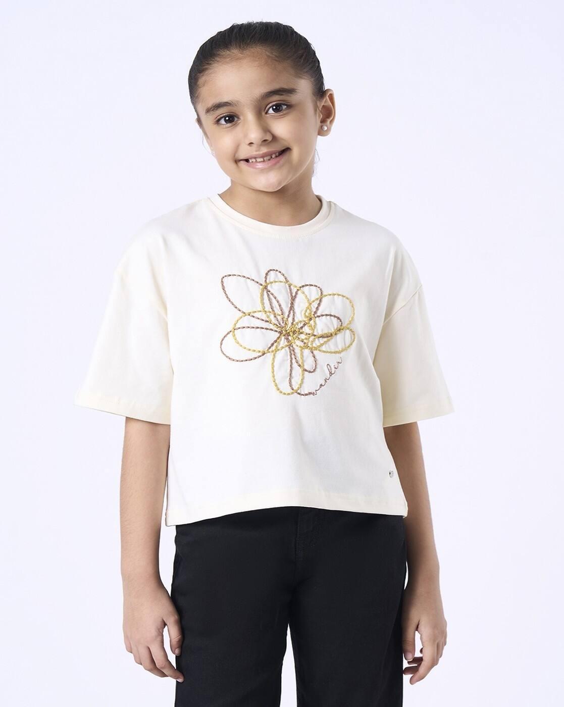 BOXY FIT WAIST LENGTH T, OFF-WHITE, 4-5Y