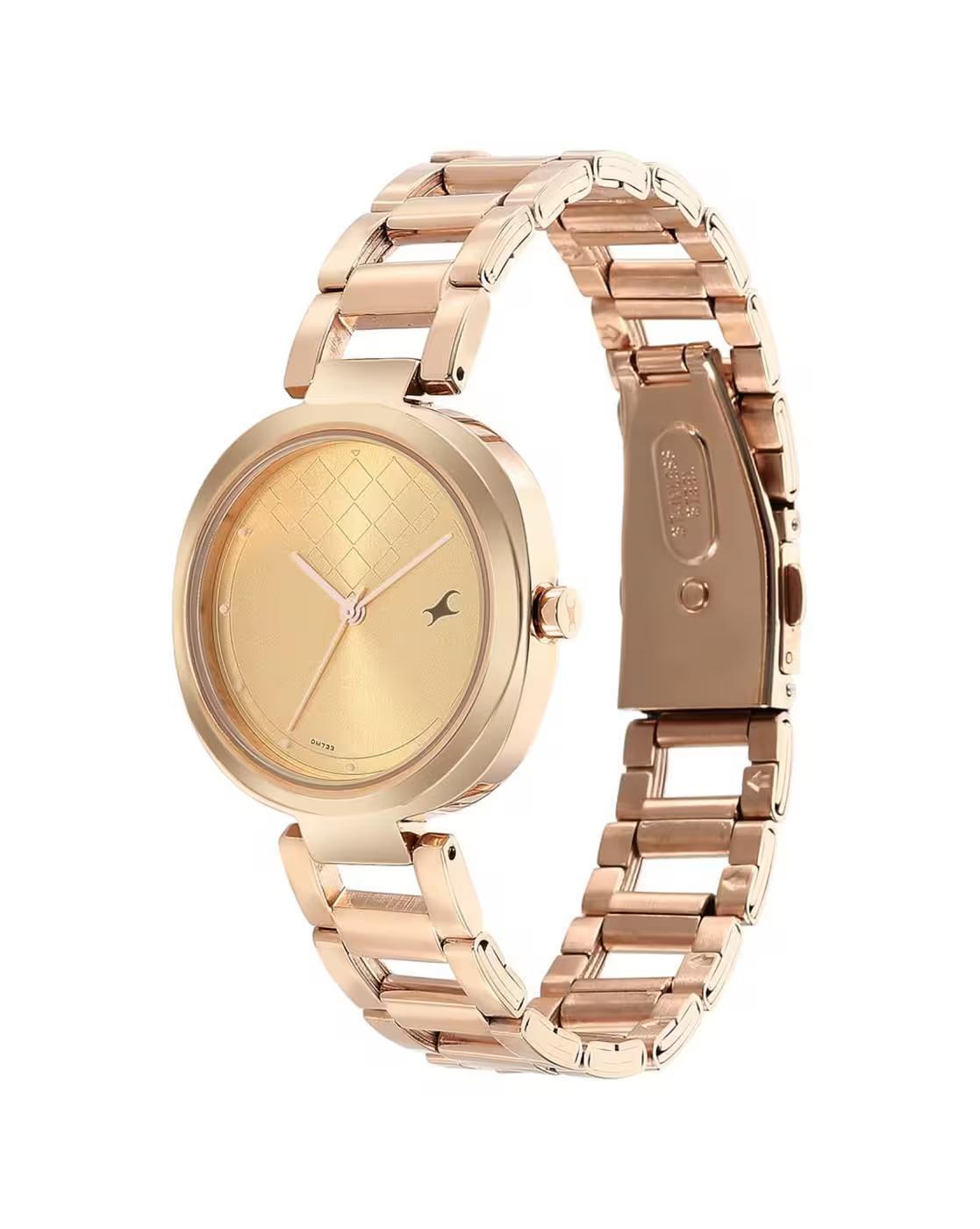 6247WM01 Stunners Golden Dial Stainless Steel Strap Watch