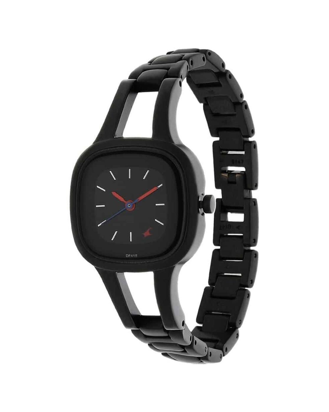 Women NP6147NM02 Black Dial Black Metal Strap Watch