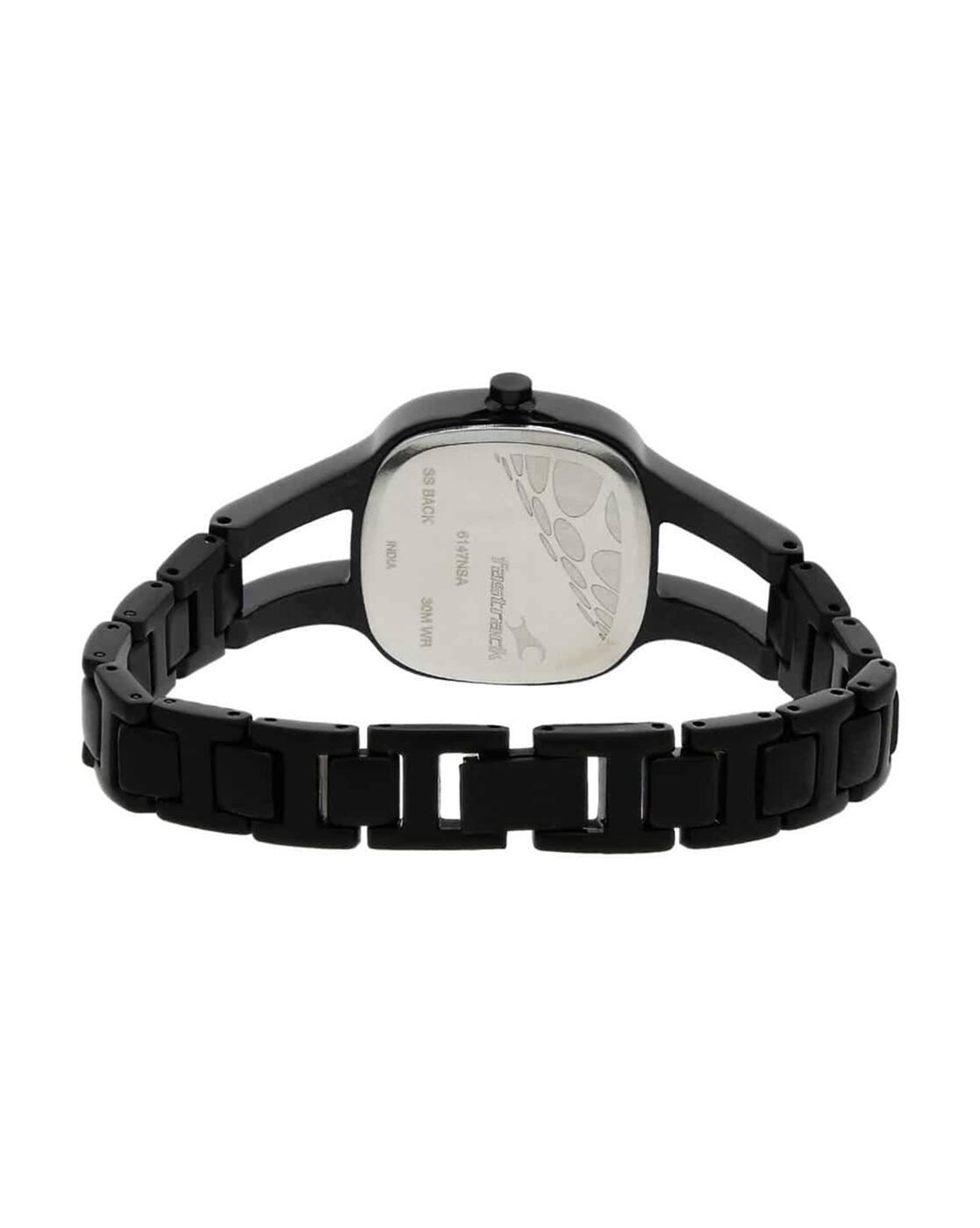 Women NP6147NM02 Black Dial Black Metal Strap Watch