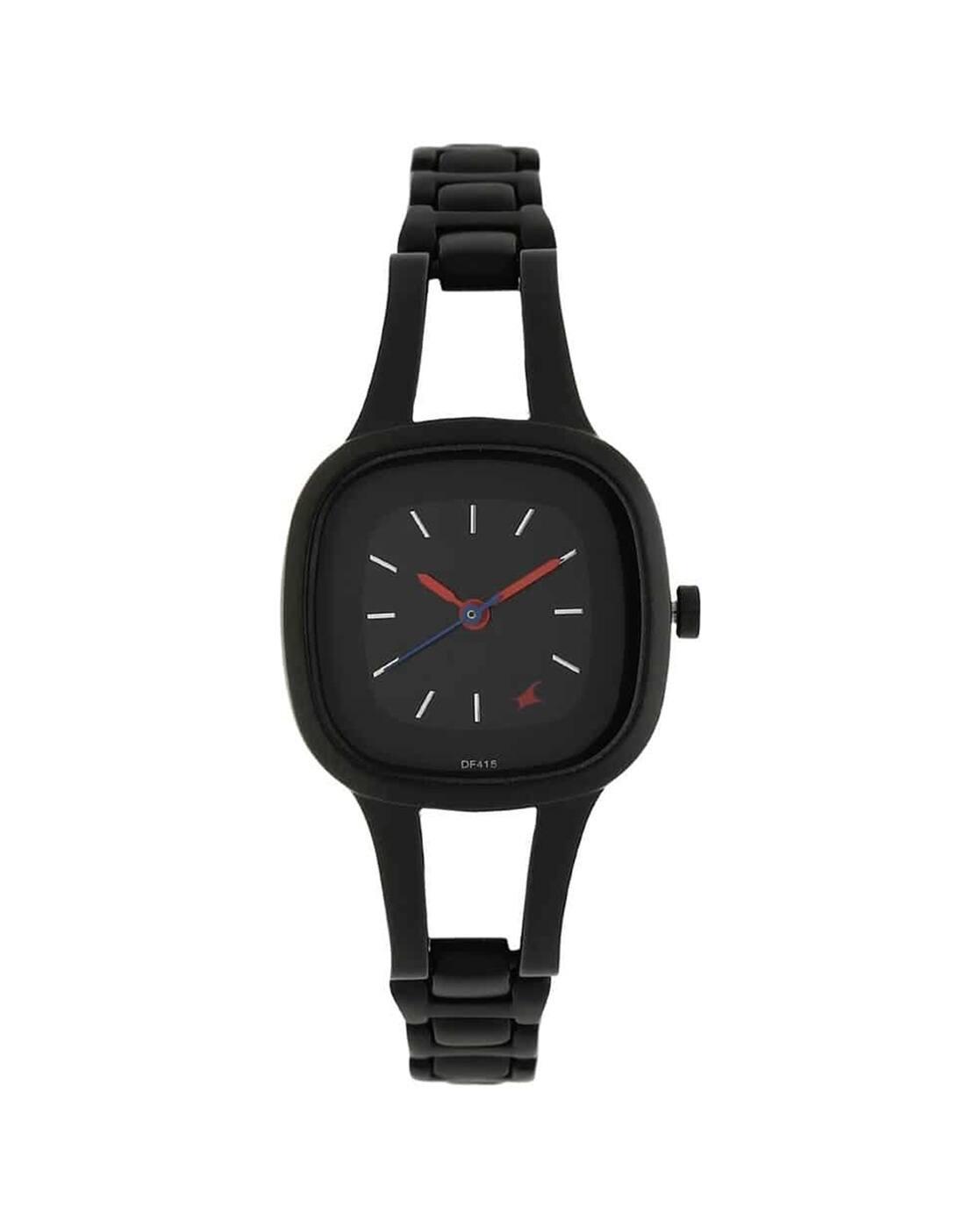 Women NP6147NM02 Black Dial Black Metal Strap Watch