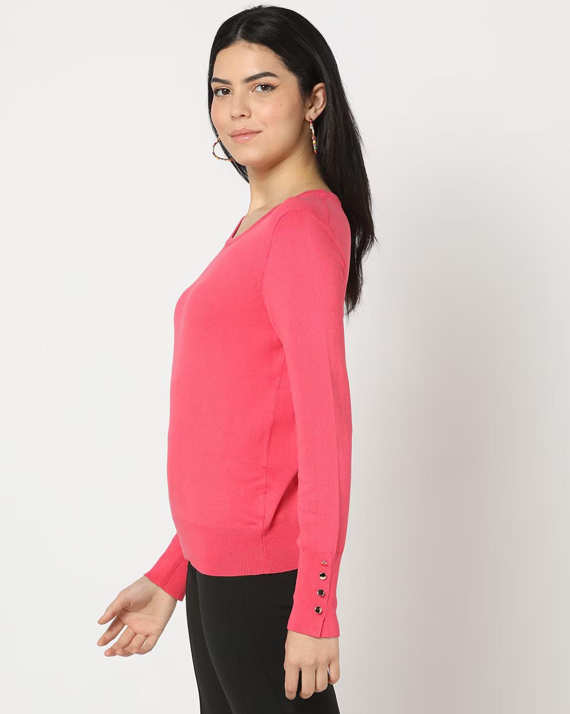 Ribbed Round-Neck Pullovers