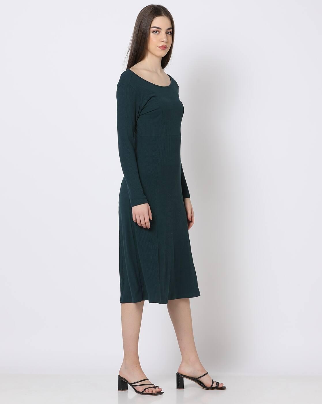 Ribbed Princess-Cut Sheath Dress