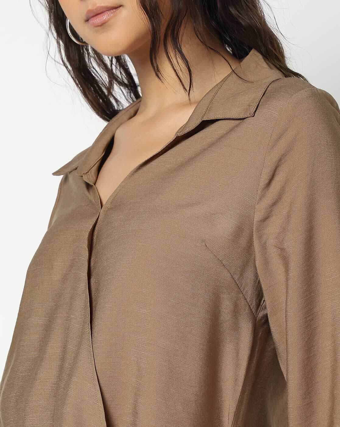 Women Relaxed Fit Wrap Top
