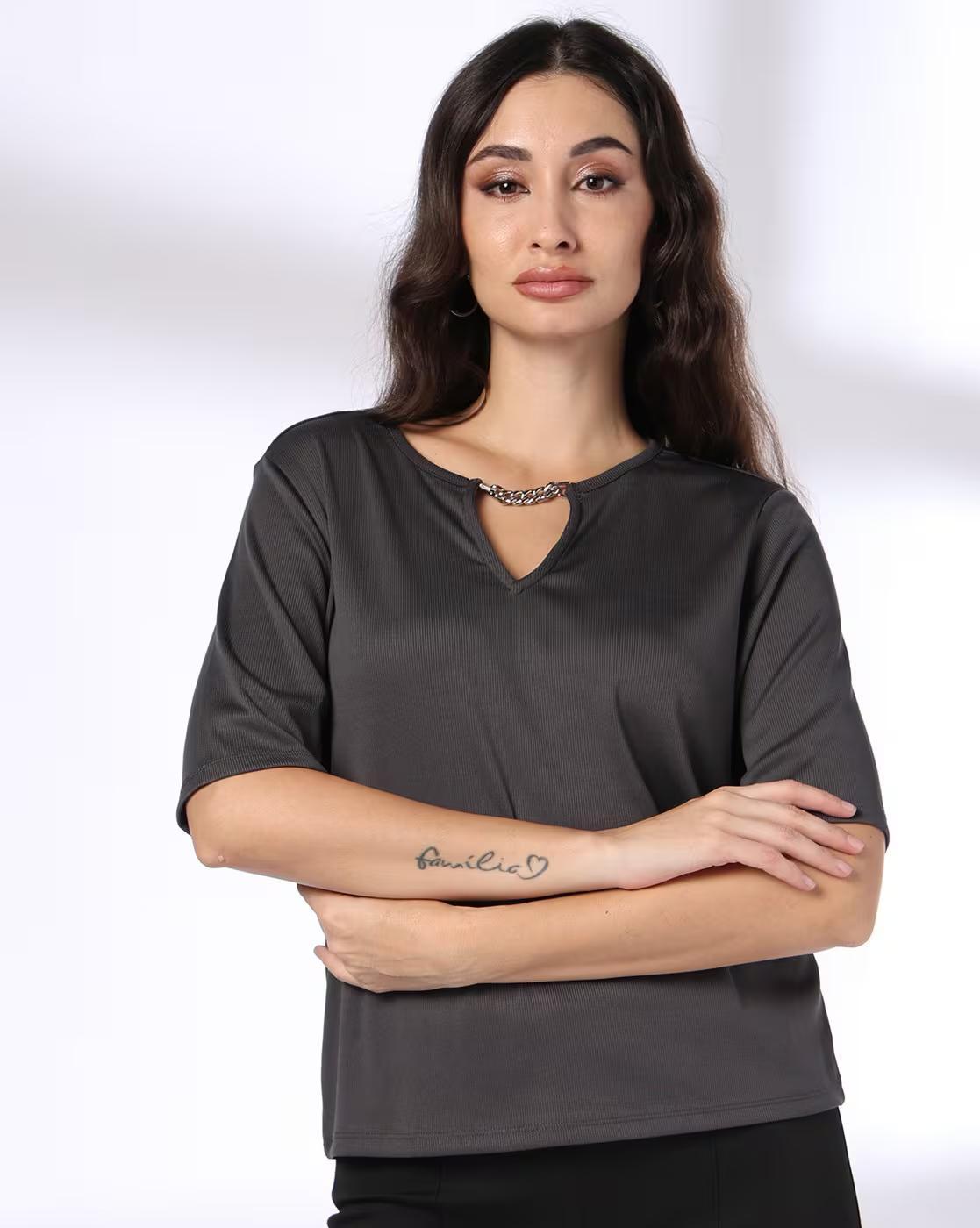 FIG TSHIRTS, CHARCOAL, S