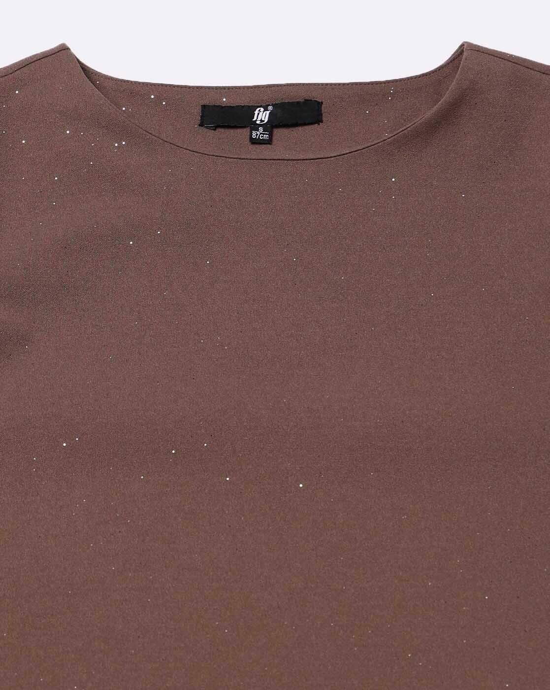 FIG TSHIRTS, BROWN, M