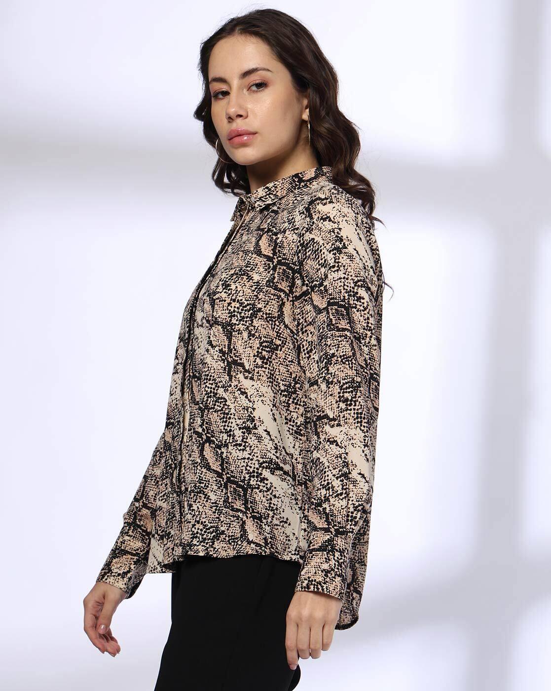 FS Concealed placket printed, BEIGE
