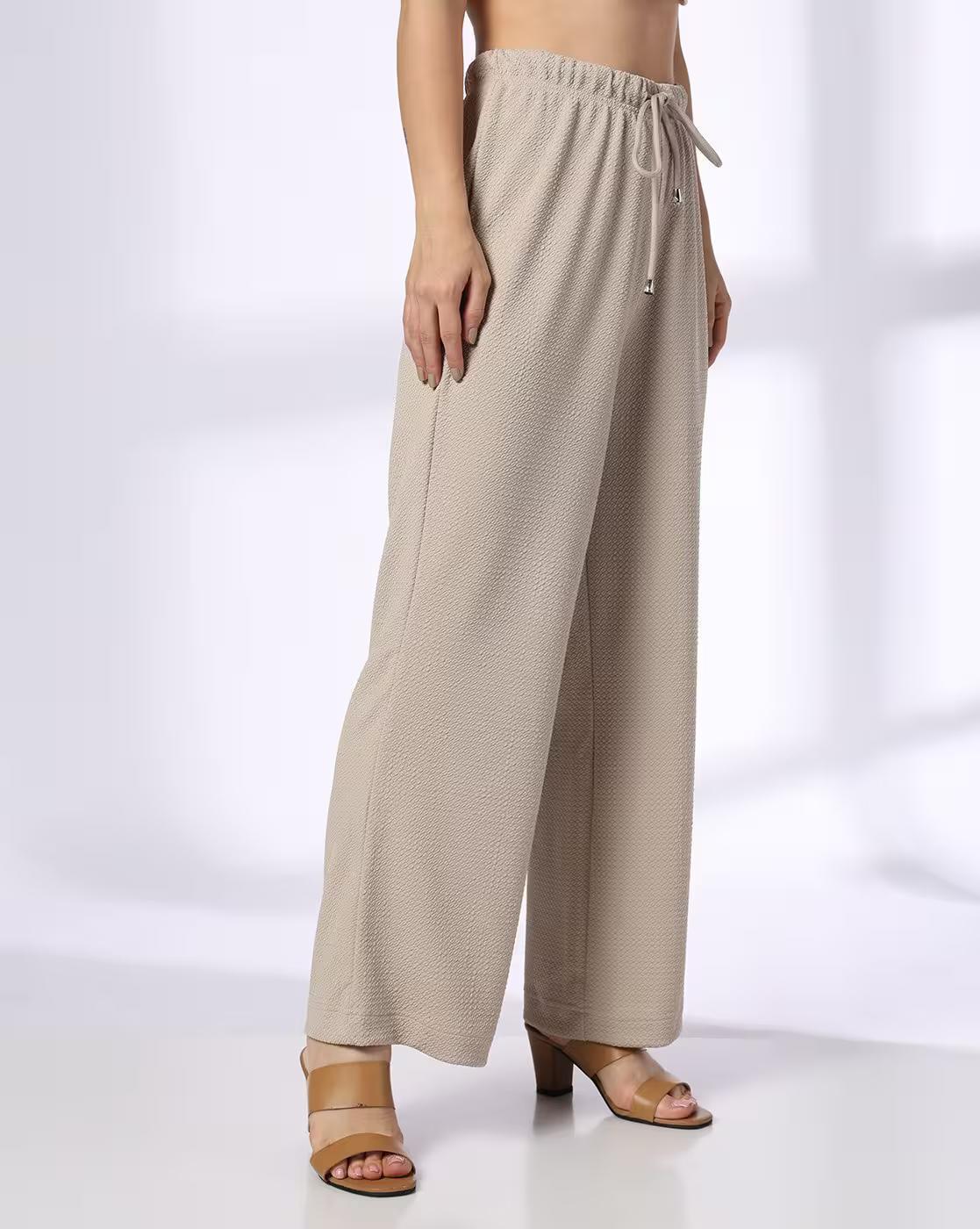TEXTURED PANTS WITH DRAWCORD, STONE