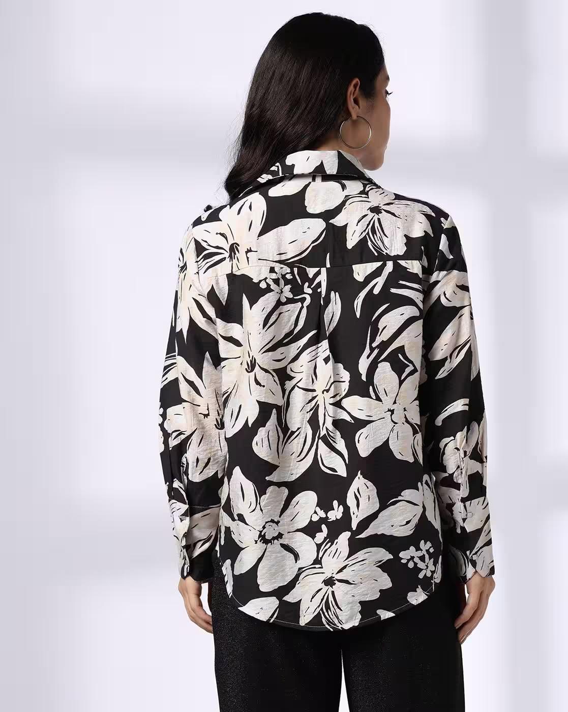 Long cuff aop stencil flo, JET BLACK, XS