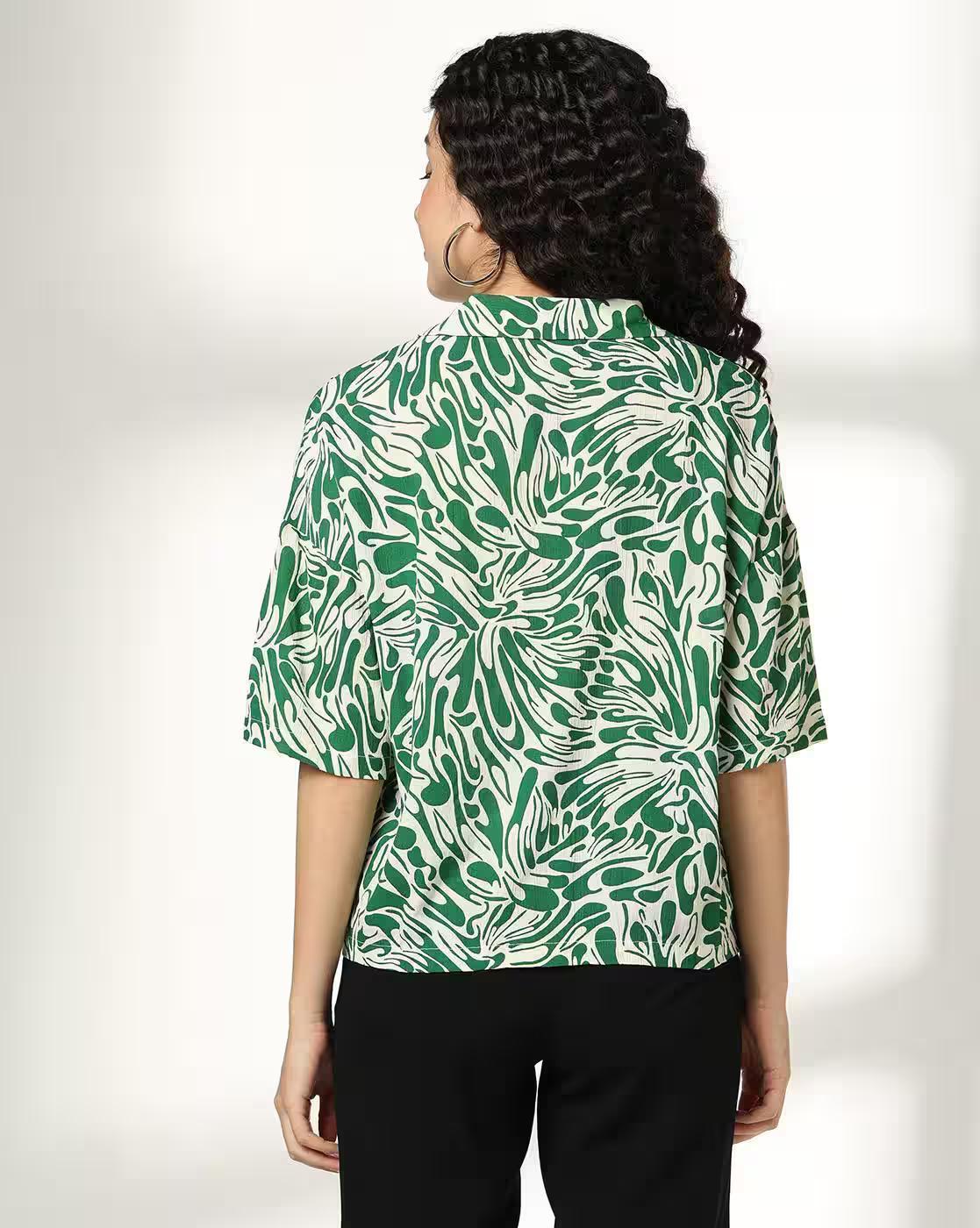 Resort collar shirt, GREEN, XXL