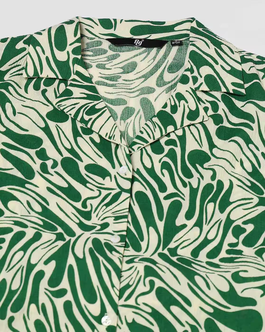 Resort collar shirt, GREEN, XXL