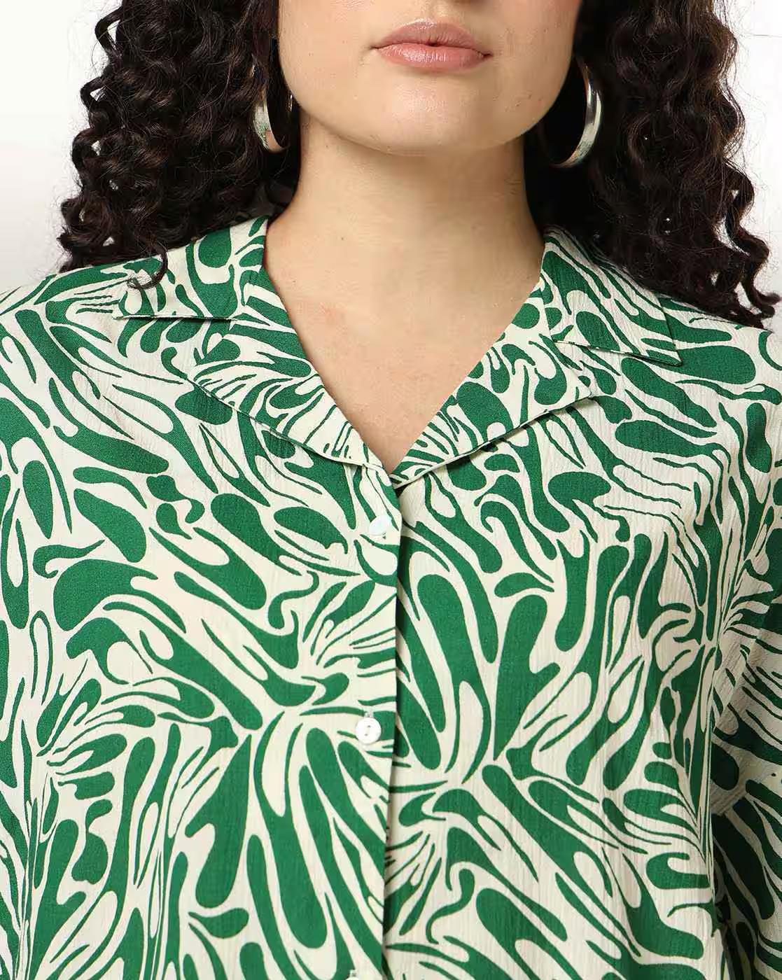 Resort collar shirt, GREEN, XXL
