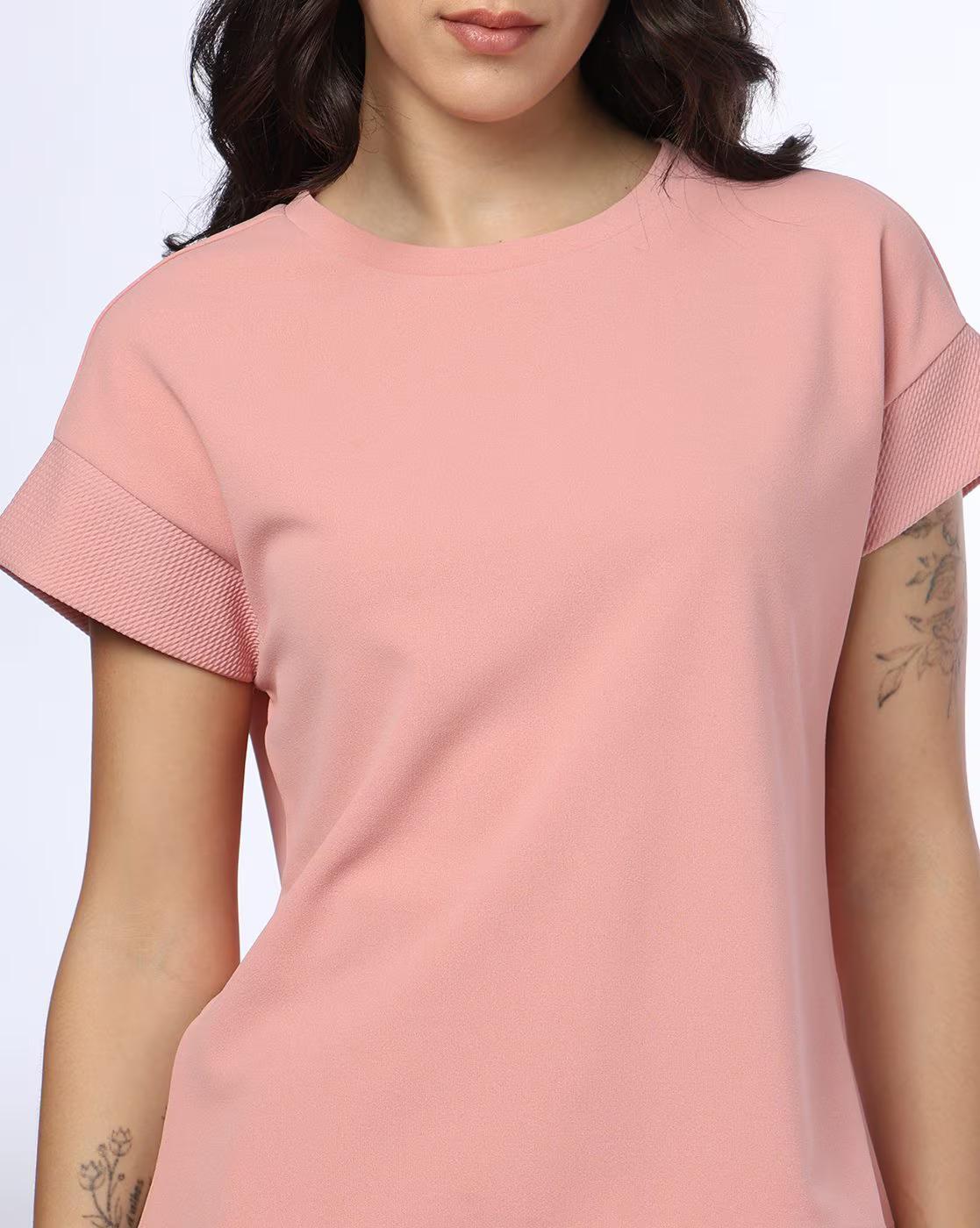 EXTENDED SHOULDER TOP, PEACH, XL