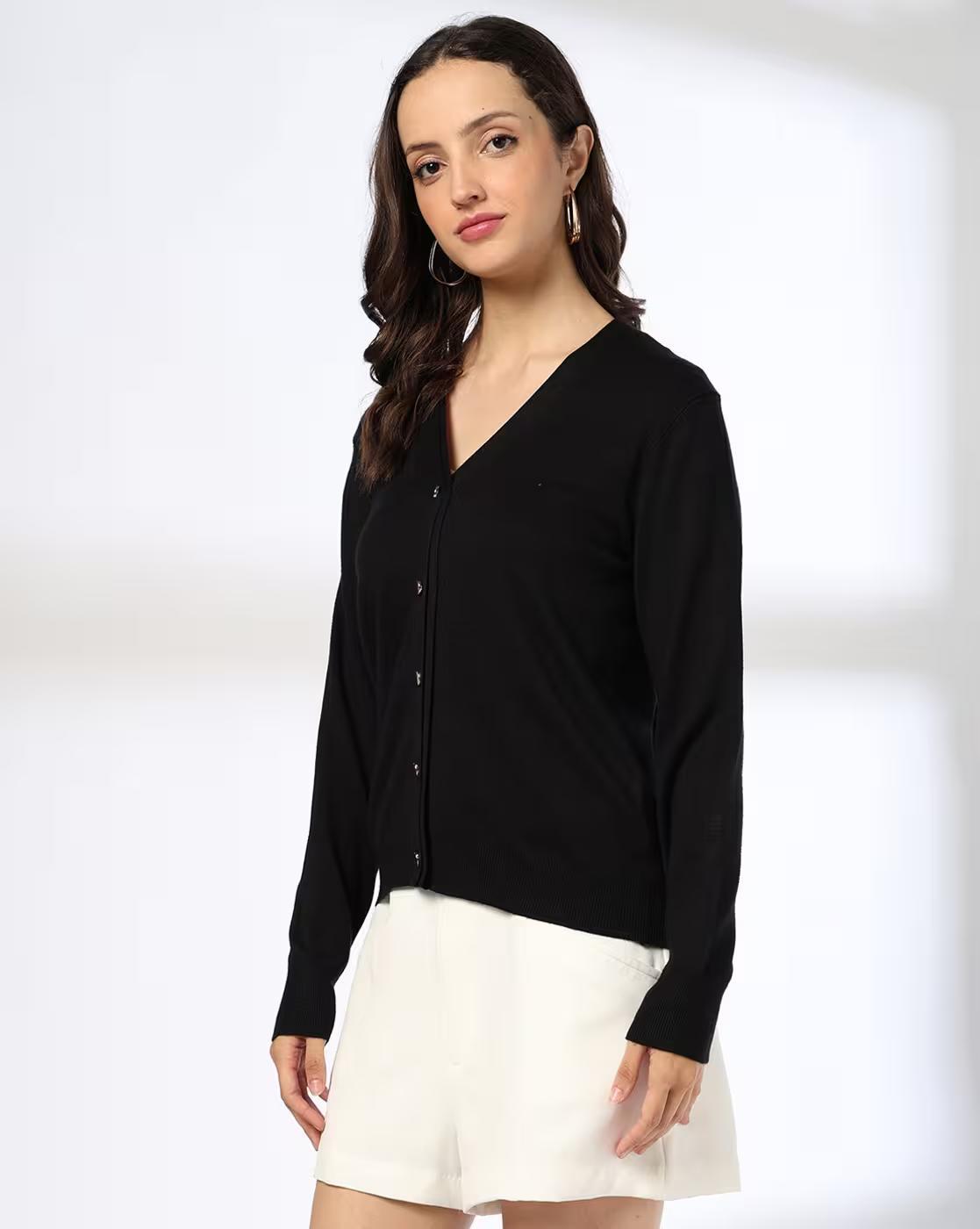 Women V-Neck Cardigan