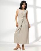 TWIST KNOT DRESS, STONE, L