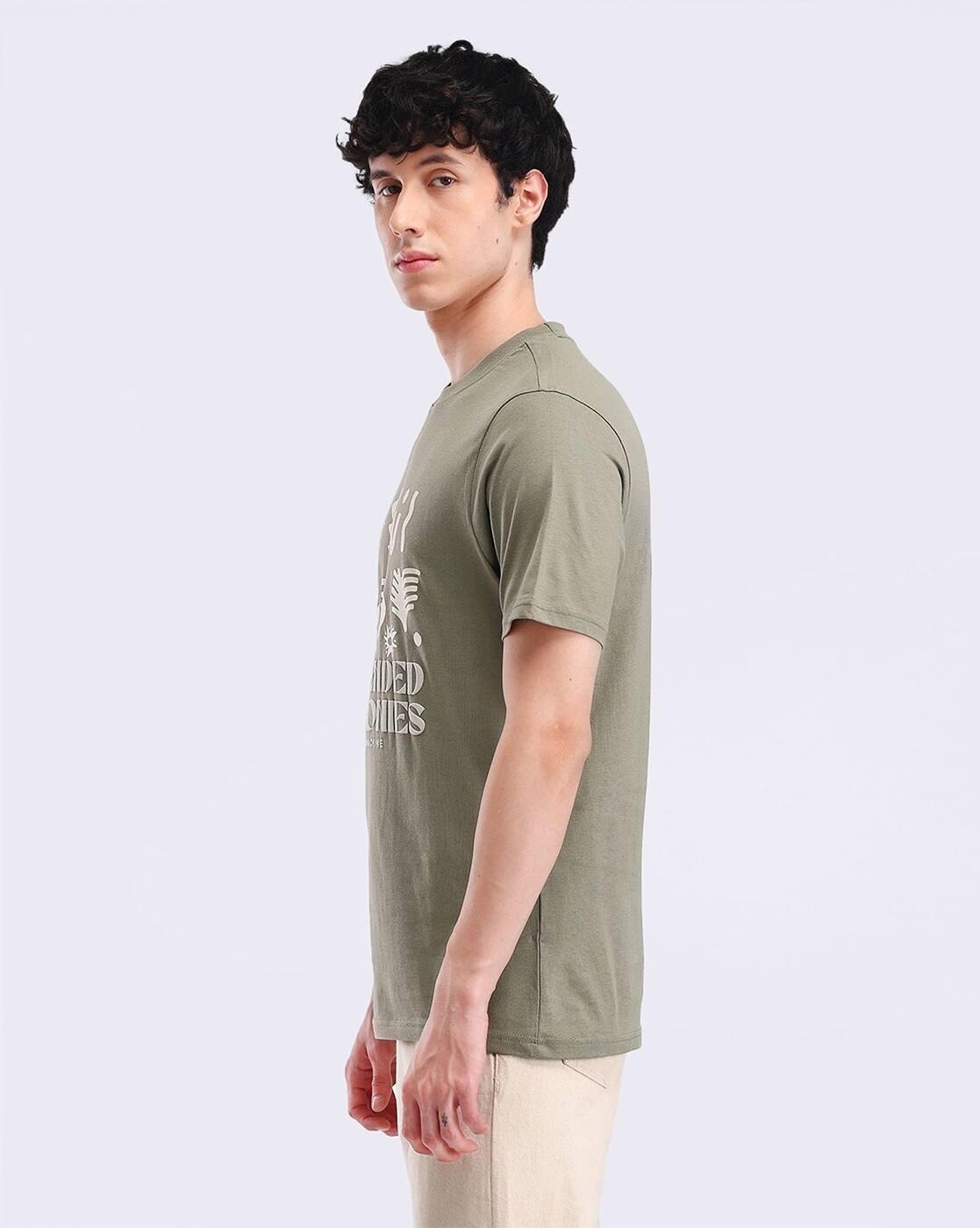 Men Printed Regular Fit Crew-Neck T-Shirt