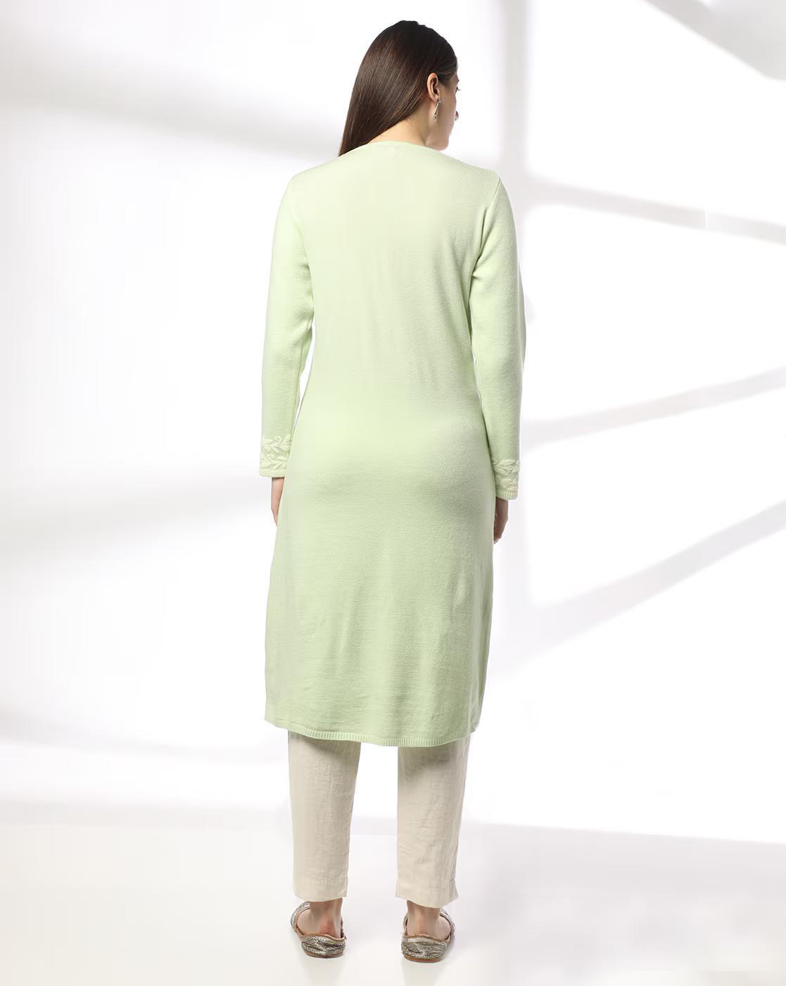 YOKE FLORAL KURTA DRESS, MINT, M