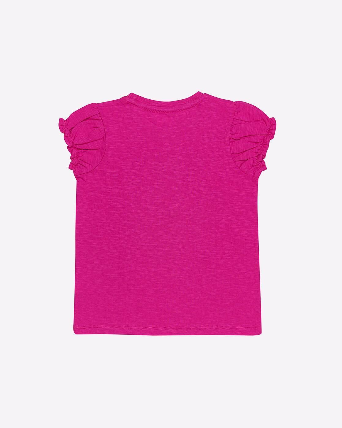 Floral Puff Sleeve Tee, PINK, 110