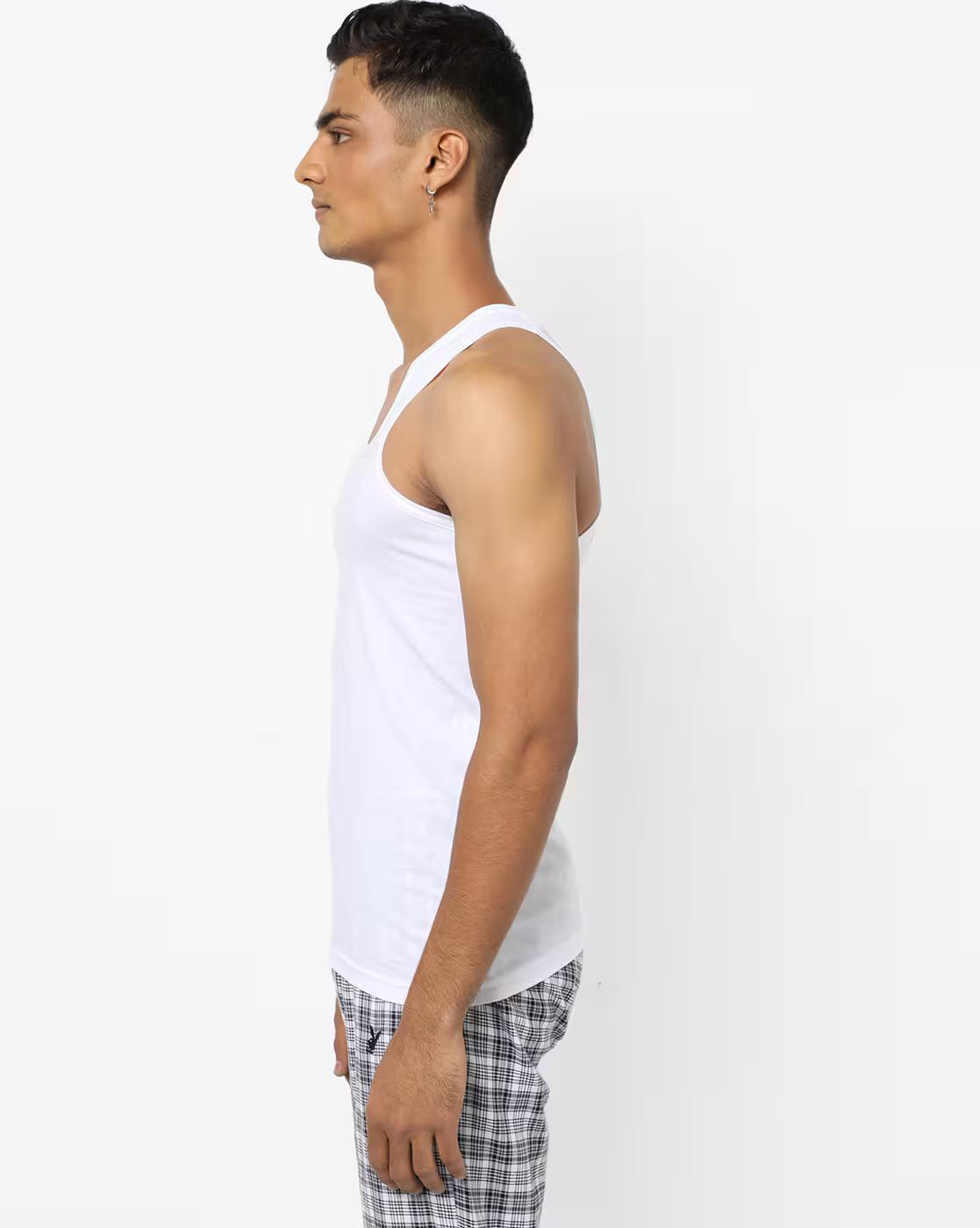 JERSEY VEST - 2 PC, WHITE, S