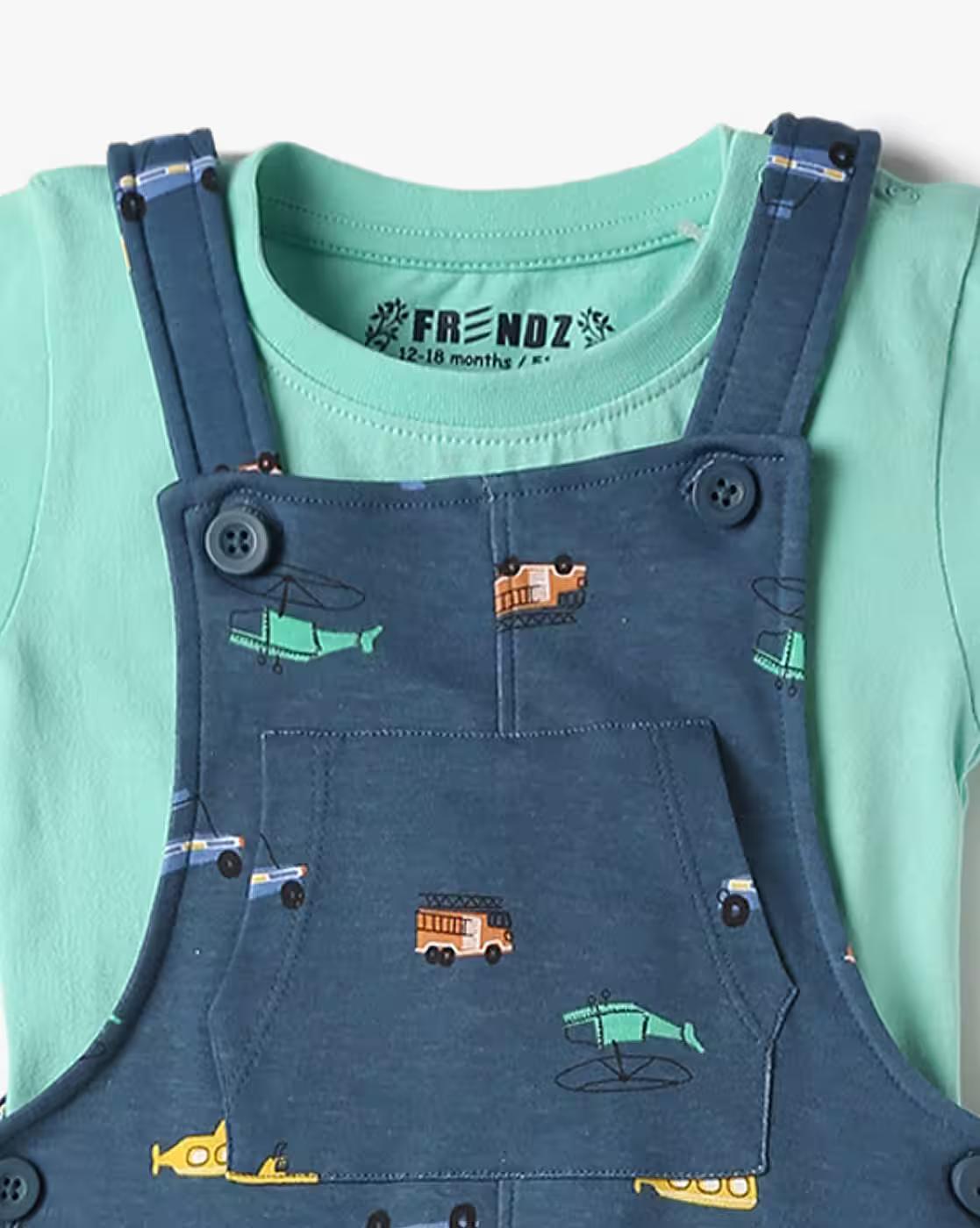 ALLOVER AOP DUN W HS, Dark BLUE, 12-18M