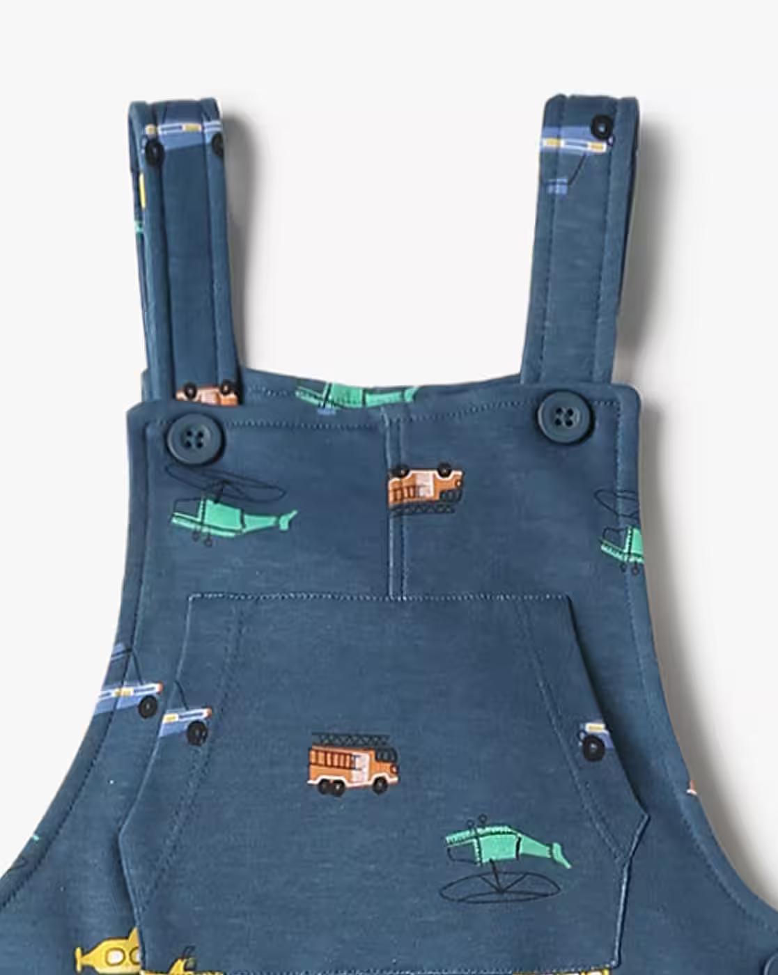 ALLOVER AOP DUN W HS, Dark BLUE, 12-18M