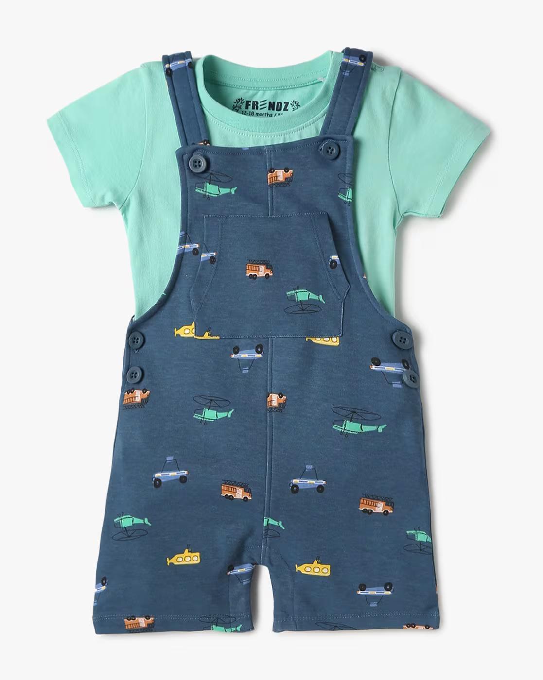ALLOVER AOP DUN W HS, Dark BLUE, 12-18M