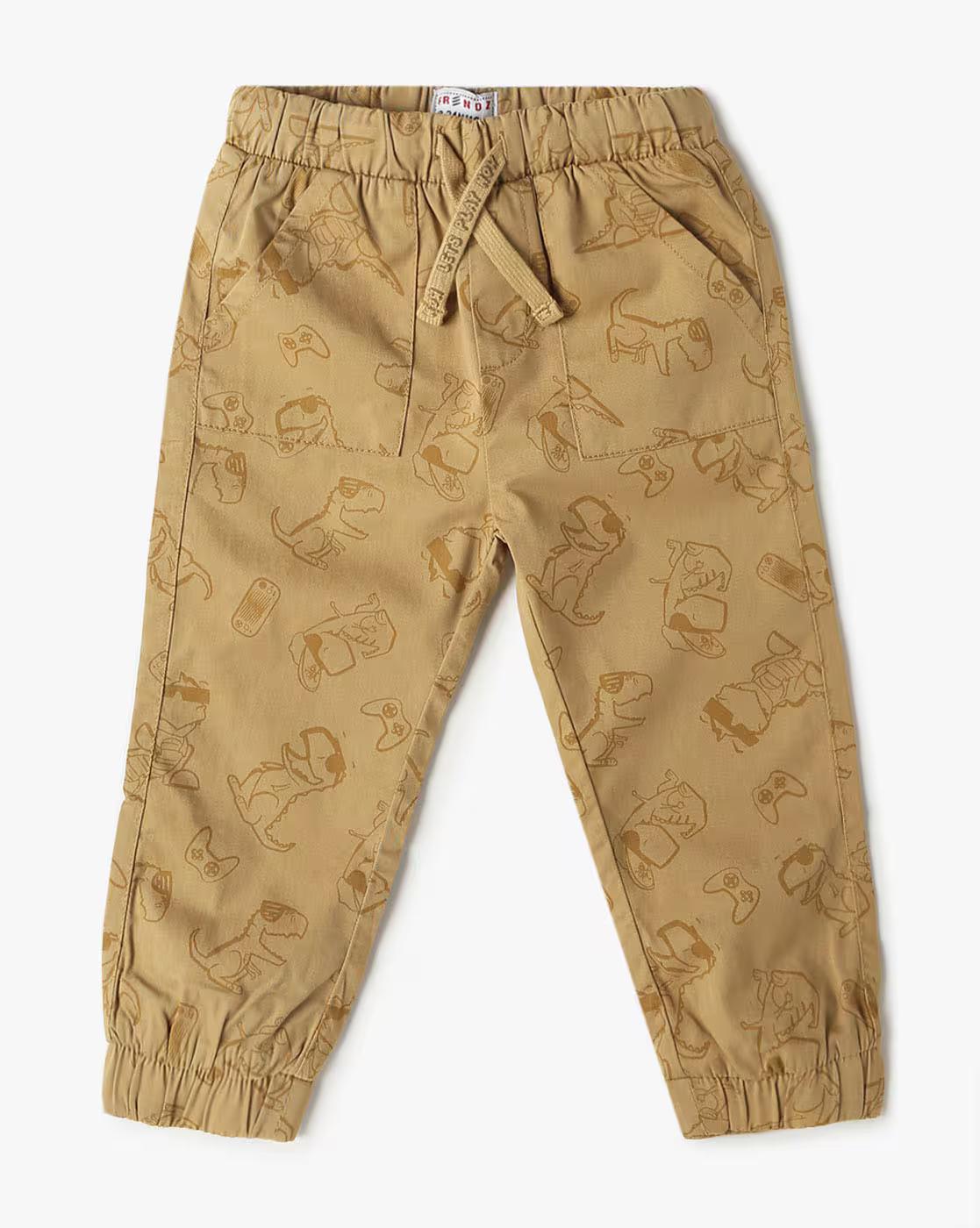 ALLOVER TONAL PRINTE, DARK KHAKI, 18-24M