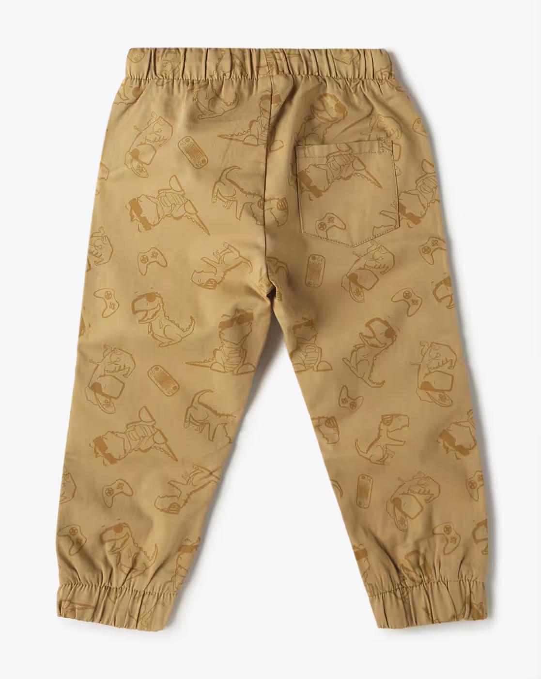 ALLOVER TONAL PRINTE, DARK KHAKI, 18-24M