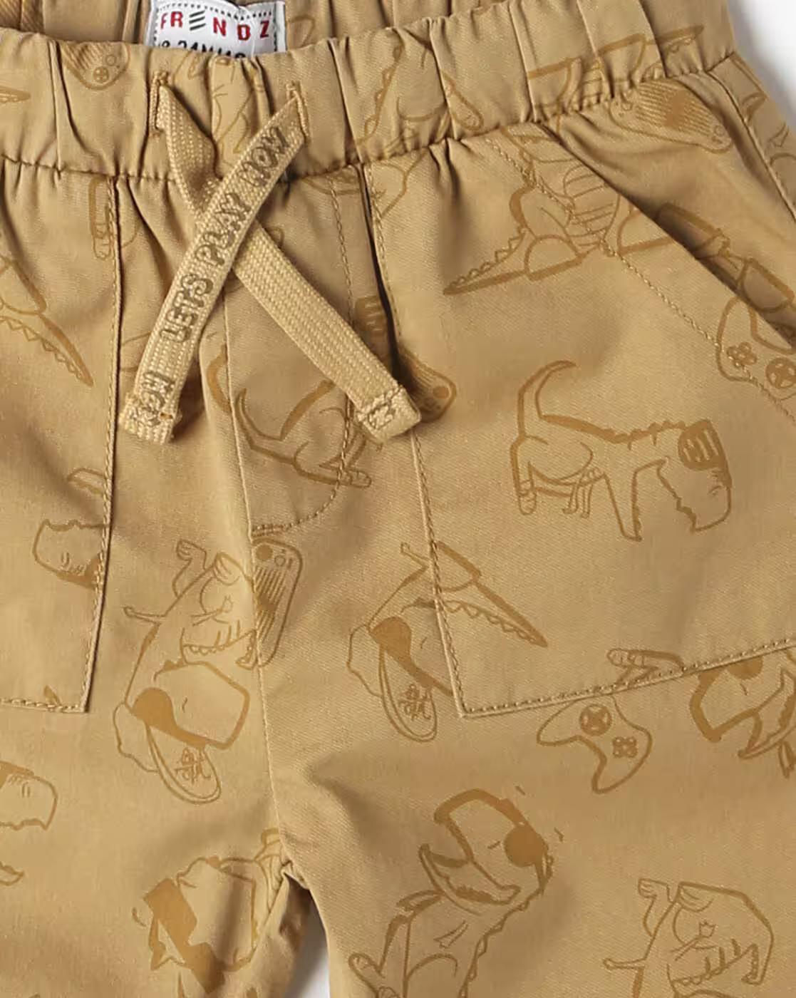 ALLOVER TONAL PRINTE, DARK KHAKI, 18-24M