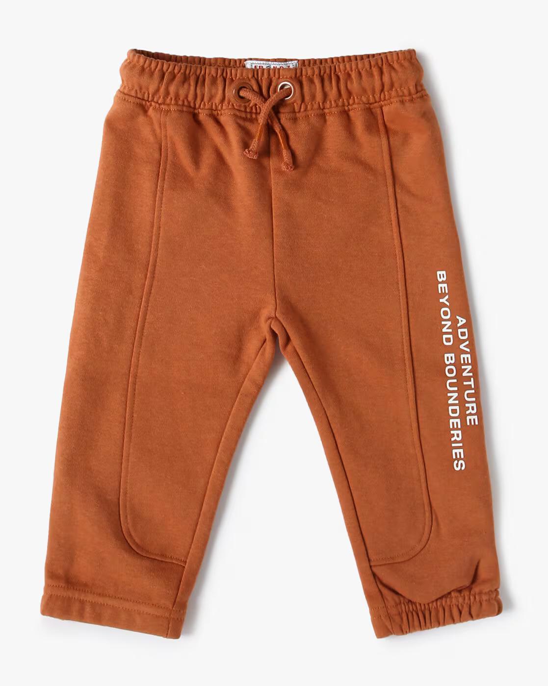 JOGGER PANT WITH PLACEMENT, RUST, 12-18M