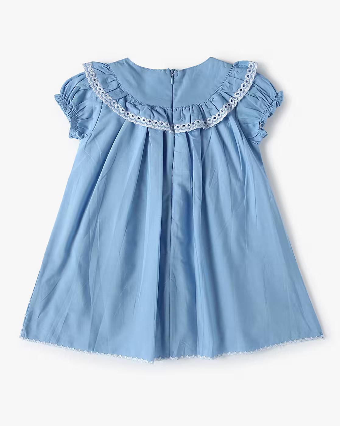 HEM SCHIFFLI PUFF SLEE, LT. BLUE, 18-24M