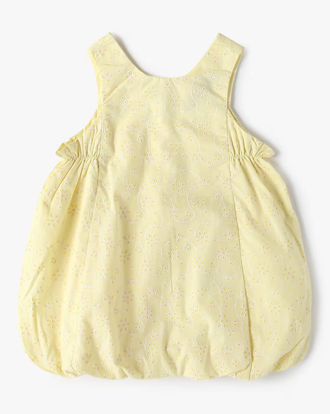 ALL OVER PUFF PRINT DRES, YELLOW, 18-24M