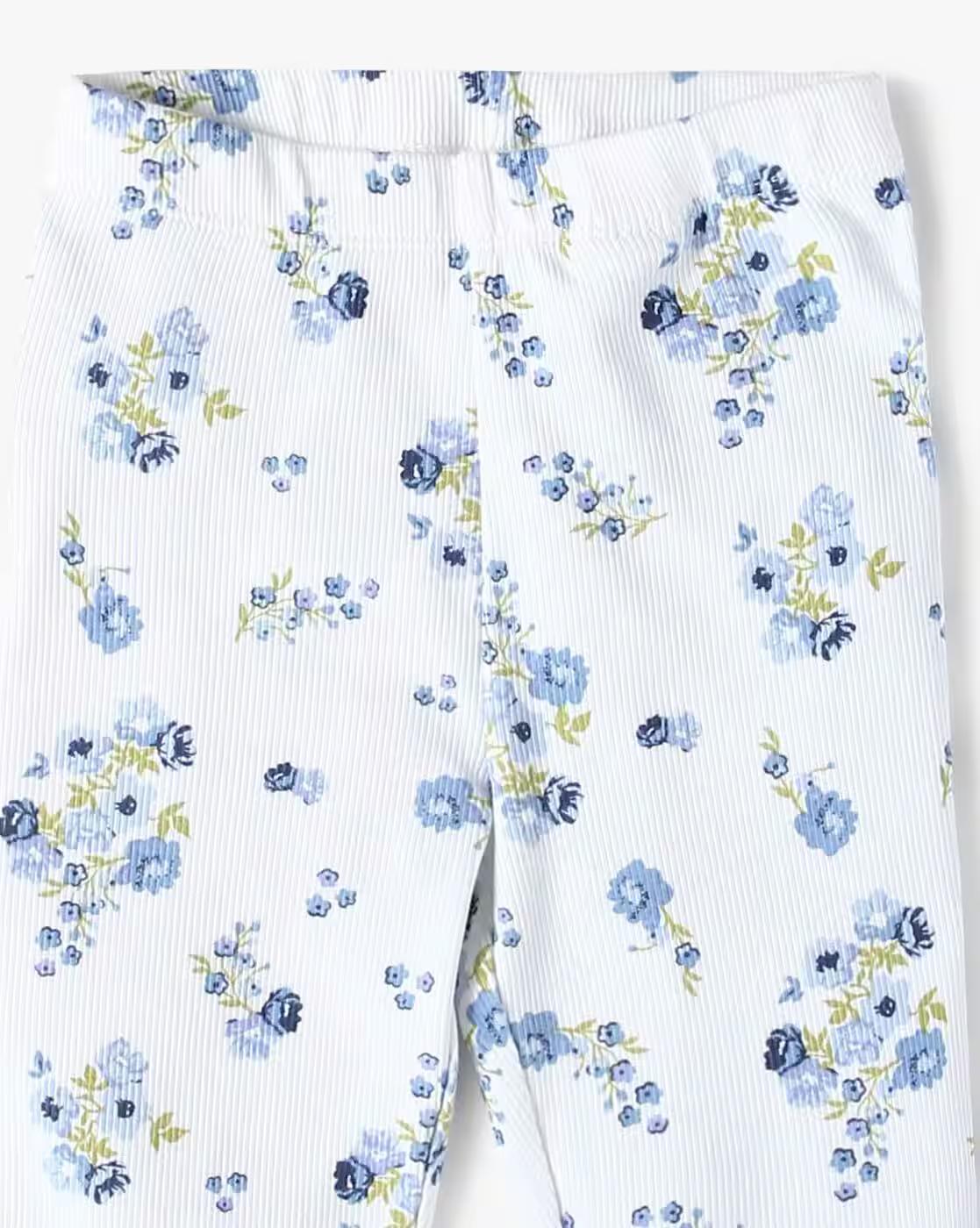 FLORAL AOP LEGGING, WHITE, 6-12M