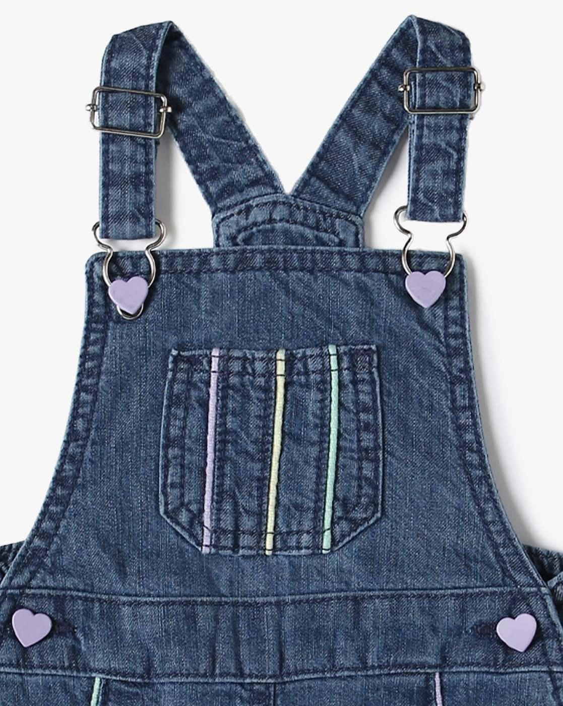 HELLO KITTY DENIM DUNGAREE, BLUE, 18-24M