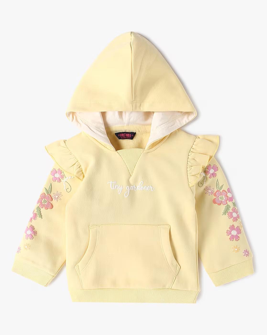 FLOWER HOODIE, LT. YELLOW, 18-24M