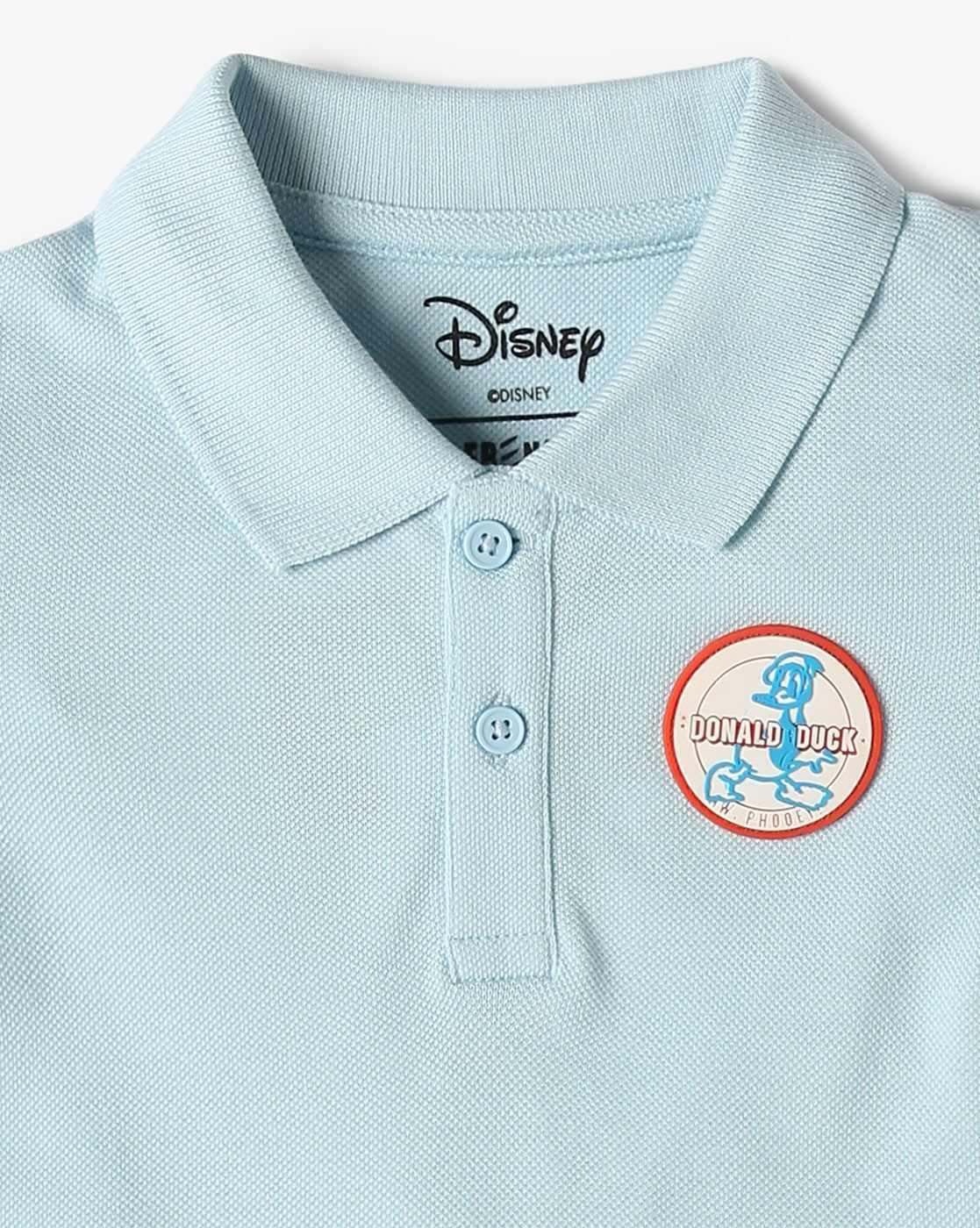 DONALD W BADGE POLO TE, SKY BLUE