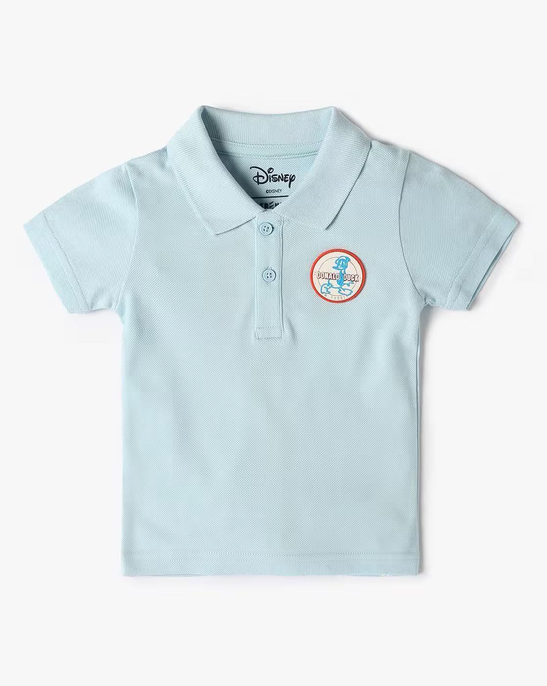 DONALD W BADGE POLO TE, SKY BLUE
