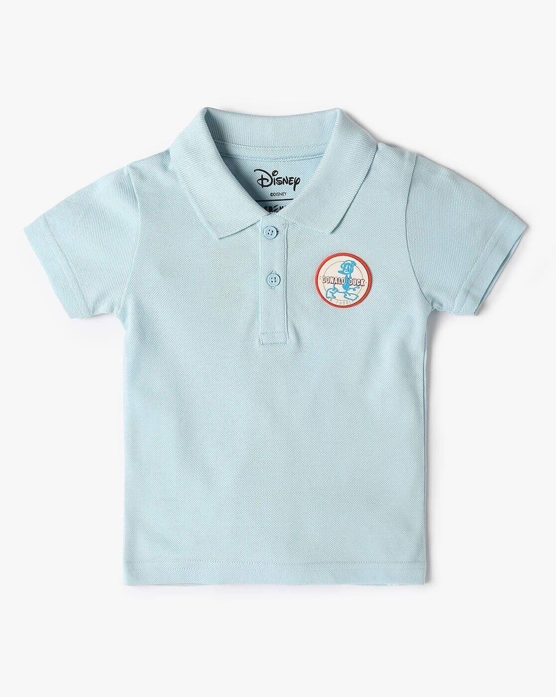 DONALD W BADGE POLO TEE, SKY BLUE, 6-12M